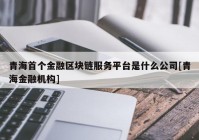 青海首个金融区块链服务平台是什么公司[青海金融机构]