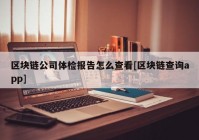 区块链公司体检报告怎么查看[区块链查询app]